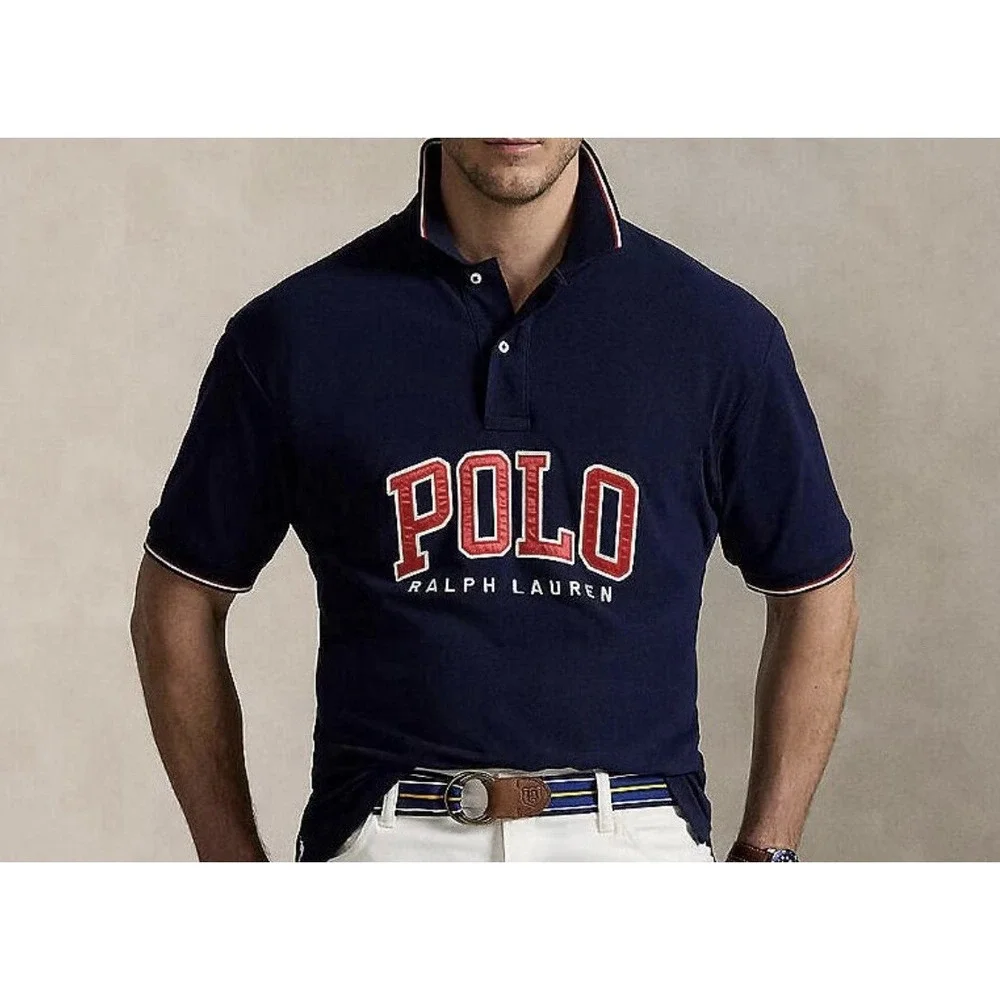 Polo Ralph Lauren Polo Shirt Spell Out Mens Small Red White Blue Pony Americana